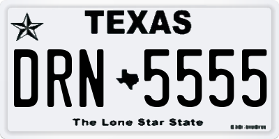 TX license plate DRN5555