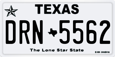 TX license plate DRN5562