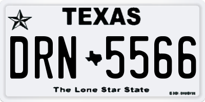 TX license plate DRN5566