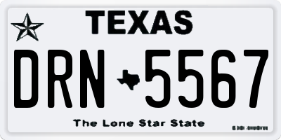 TX license plate DRN5567