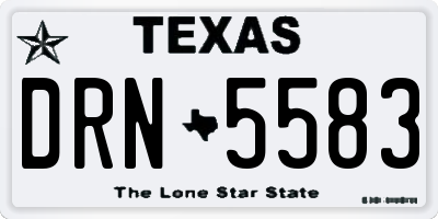 TX license plate DRN5583