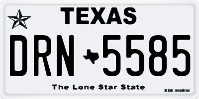 TX license plate DRN5585