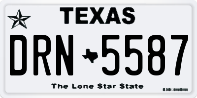 TX license plate DRN5587