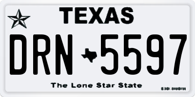 TX license plate DRN5597