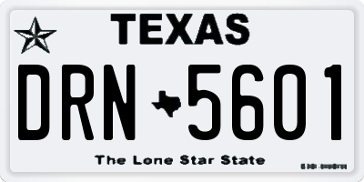 TX license plate DRN5601