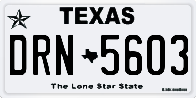 TX license plate DRN5603