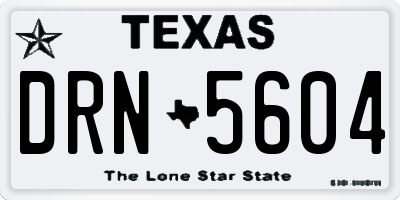 TX license plate DRN5604