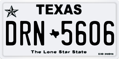 TX license plate DRN5606