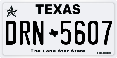 TX license plate DRN5607