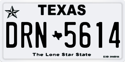 TX license plate DRN5614