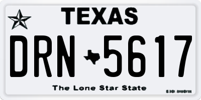 TX license plate DRN5617