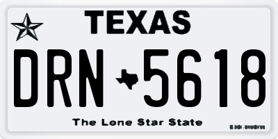 TX license plate DRN5618