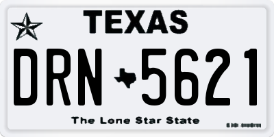 TX license plate DRN5621