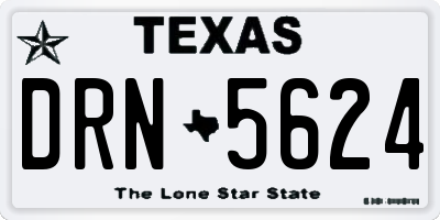 TX license plate DRN5624