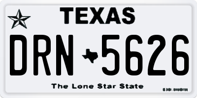 TX license plate DRN5626