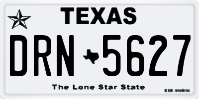 TX license plate DRN5627