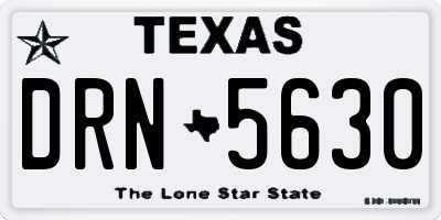 TX license plate DRN5630
