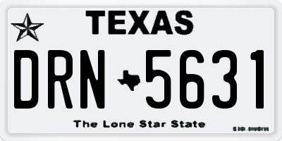 TX license plate DRN5631