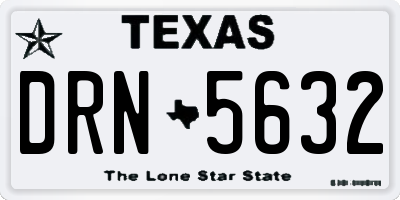 TX license plate DRN5632