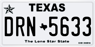 TX license plate DRN5633