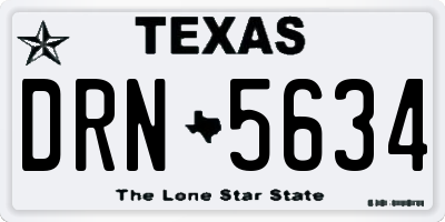TX license plate DRN5634