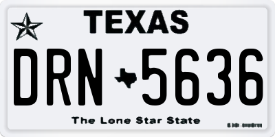 TX license plate DRN5636