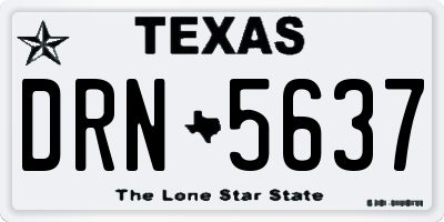 TX license plate DRN5637