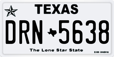 TX license plate DRN5638