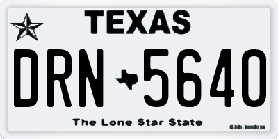 TX license plate DRN5640