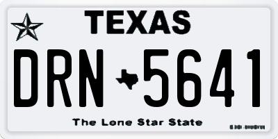 TX license plate DRN5641