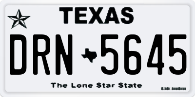 TX license plate DRN5645