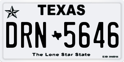 TX license plate DRN5646