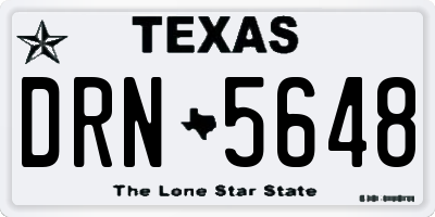 TX license plate DRN5648