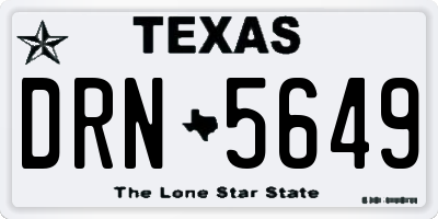 TX license plate DRN5649