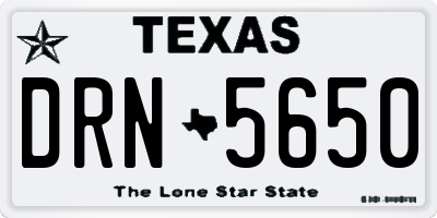 TX license plate DRN5650