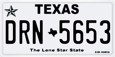 TX license plate DRN5653