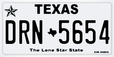 TX license plate DRN5654