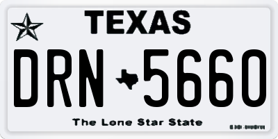 TX license plate DRN5660