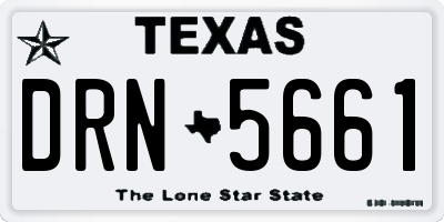 TX license plate DRN5661