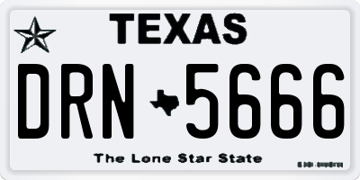 TX license plate DRN5666