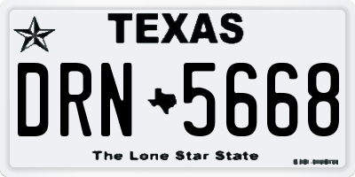 TX license plate DRN5668