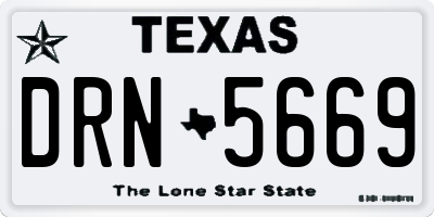 TX license plate DRN5669