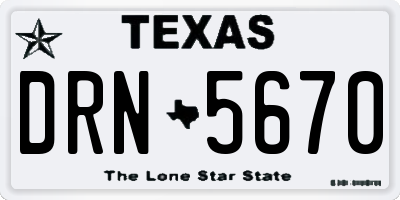 TX license plate DRN5670
