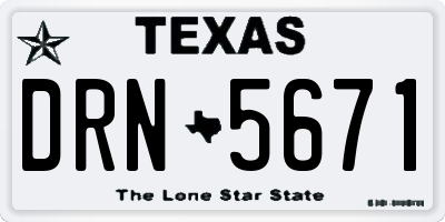 TX license plate DRN5671
