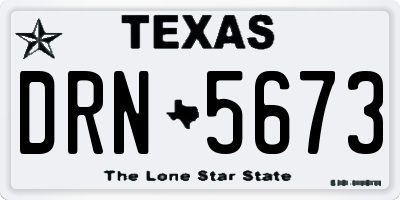 TX license plate DRN5673