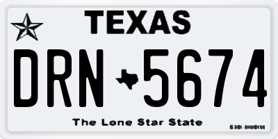 TX license plate DRN5674