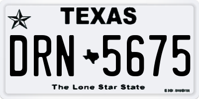 TX license plate DRN5675