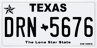 TX license plate DRN5676