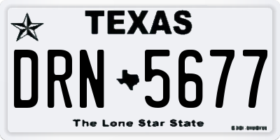 TX license plate DRN5677