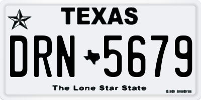 TX license plate DRN5679